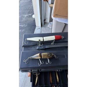 Vintage Jointed Fishing Lures Lot Wooden Pike Bass Swimbait Style